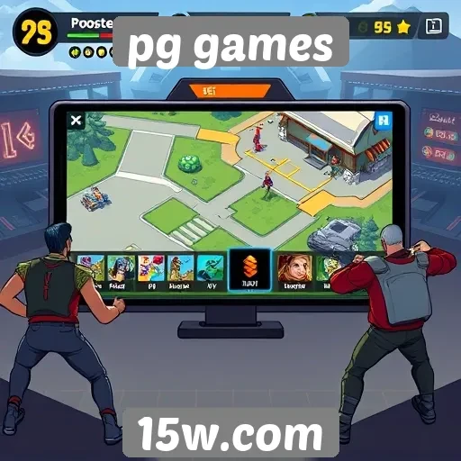 Interface do usuário do pg games em destaque